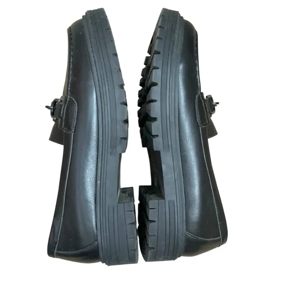 Seychelles Betty Black Chain Detail Chunky Retro Platform Loafer 8.5